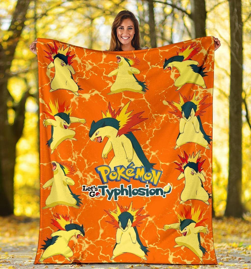Amazon Best Seller Let'S Go Typhlosion Pokemon Funny Fleece Blanket