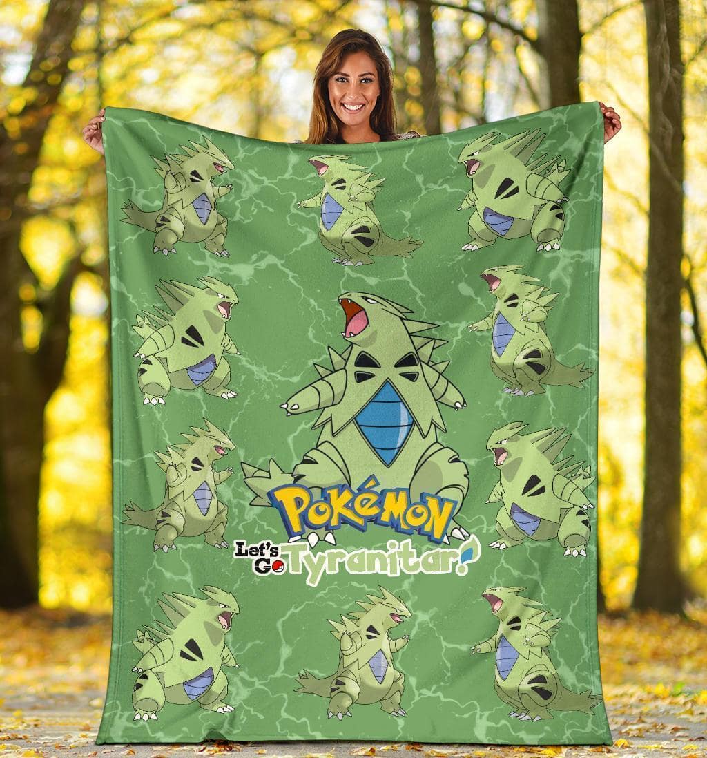 Amazon Best Seller Let's Go Tyranitar Pokemon Funny Fleece Blanket
