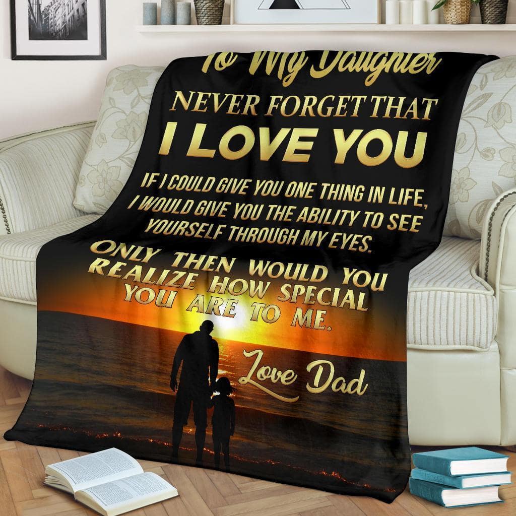 Amazon Best Seller To My Daughter Sunset From Dad Fleece Blanket