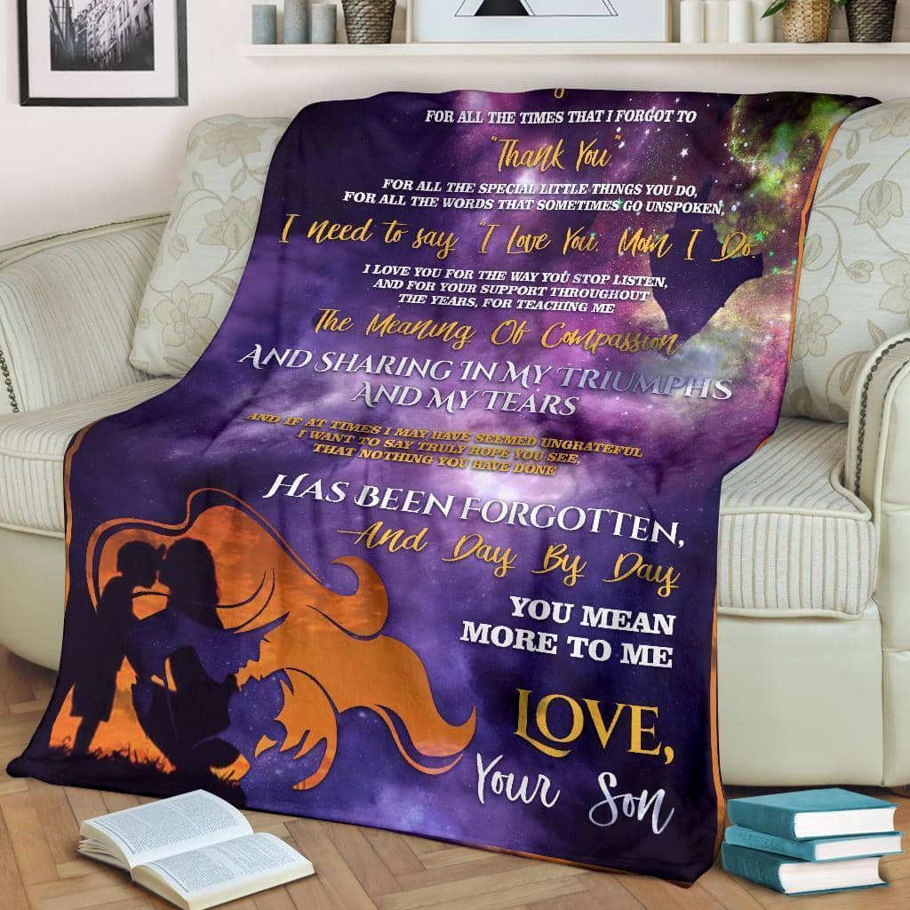 Amazon Best Seller To My Mom I Love You From Son Fleece Blanket