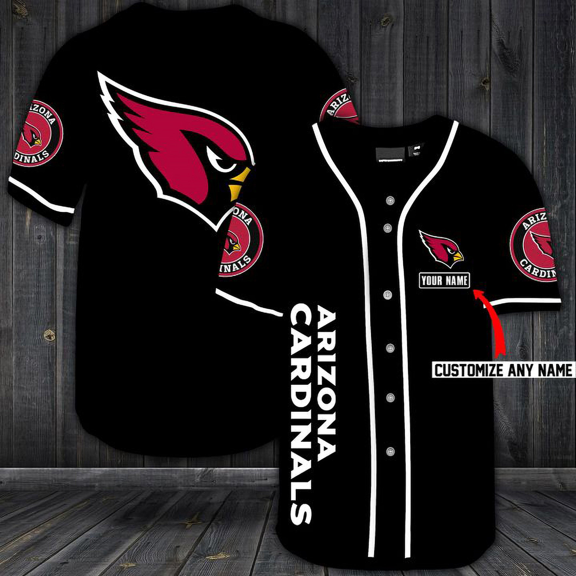 Arizona Cardinals Personalized Custom Name For You Baseball Jersey