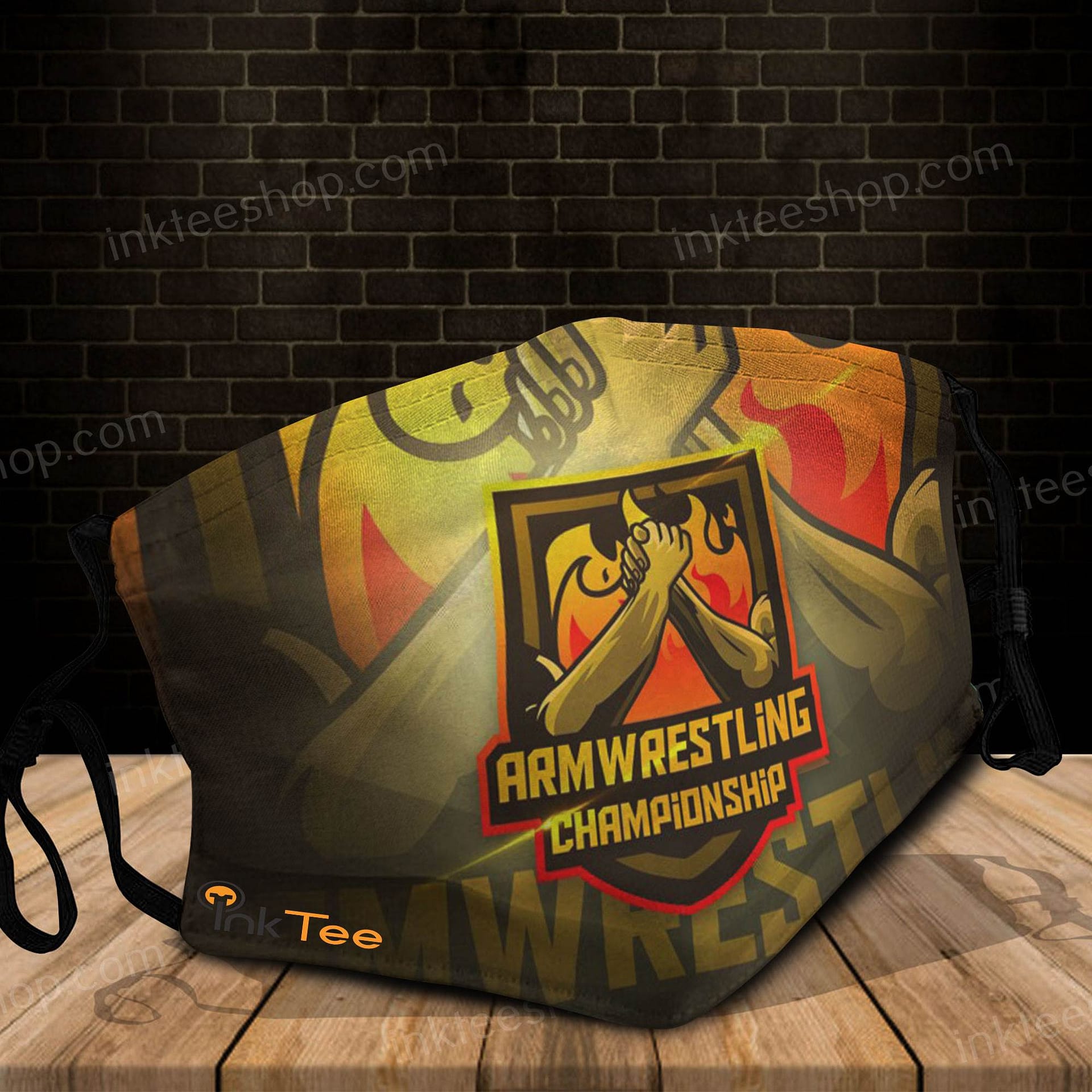 Armwrestling Championship Mascot For Esports Fans Logo Face Mask
