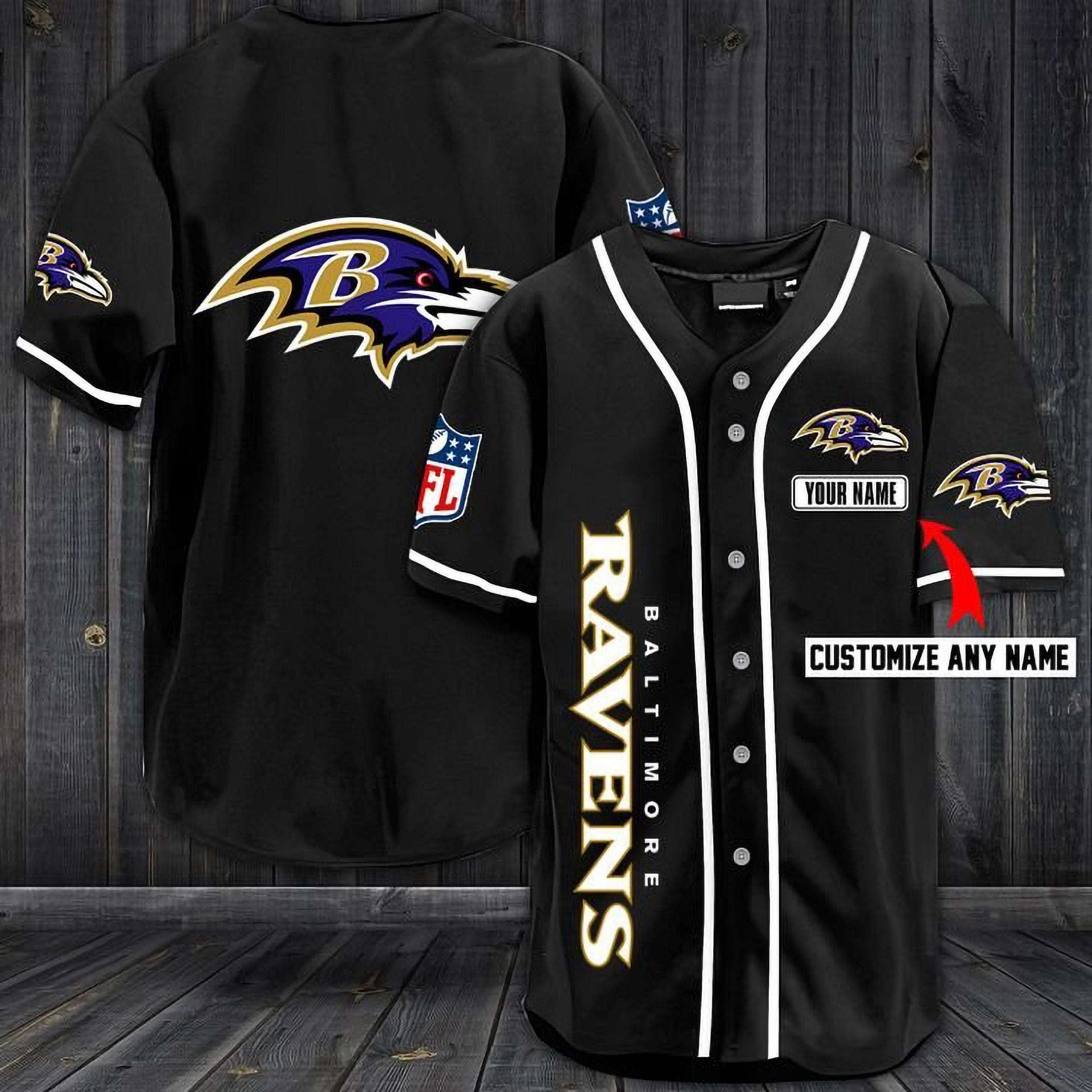 Baltimore Ravens Personalized Custom Name For You Baseball Jersey