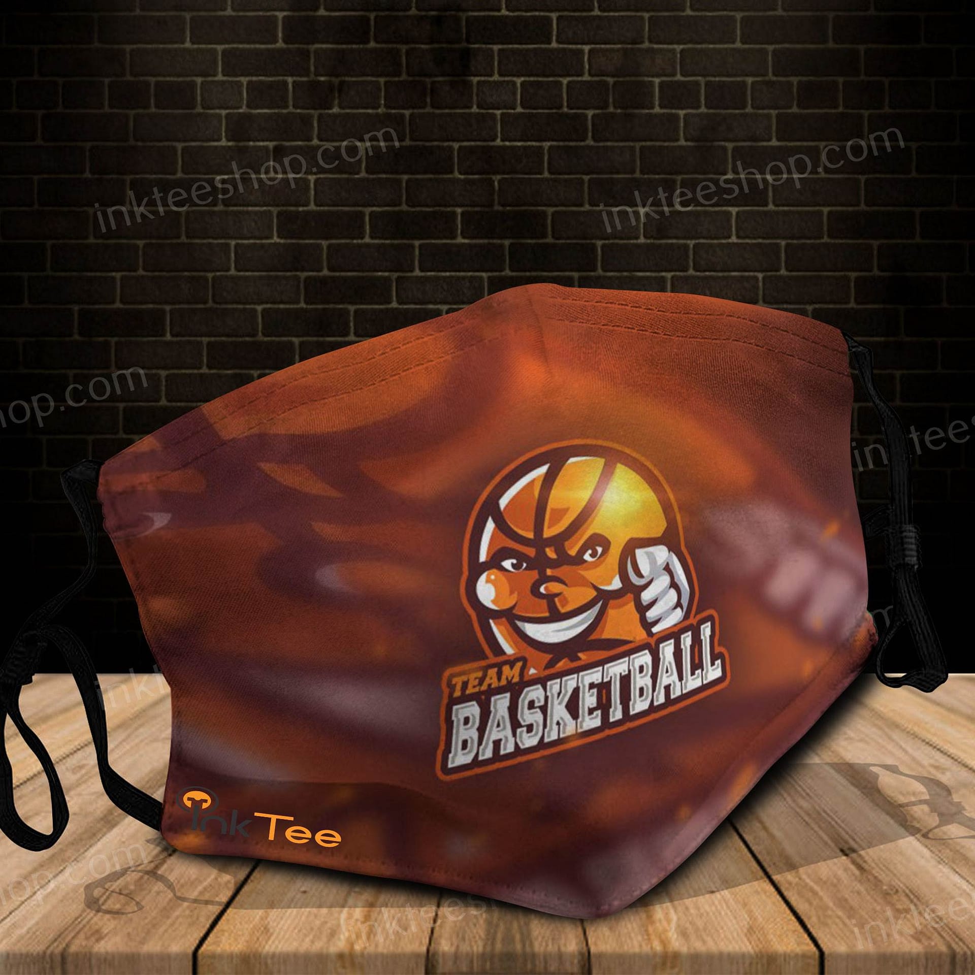 Basketball Red Mascot For Esports Fans Logo Face Mask