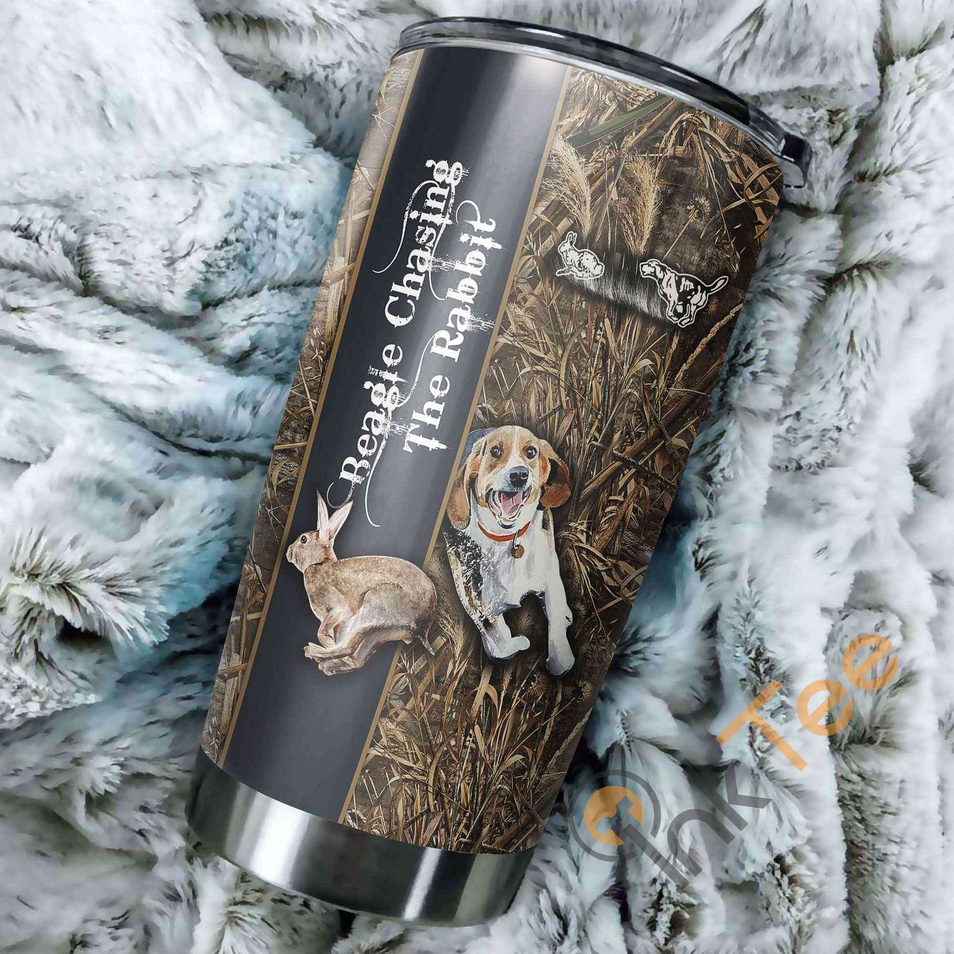 Beagle Chasing The Rabbit Stainless Steel Tumbler