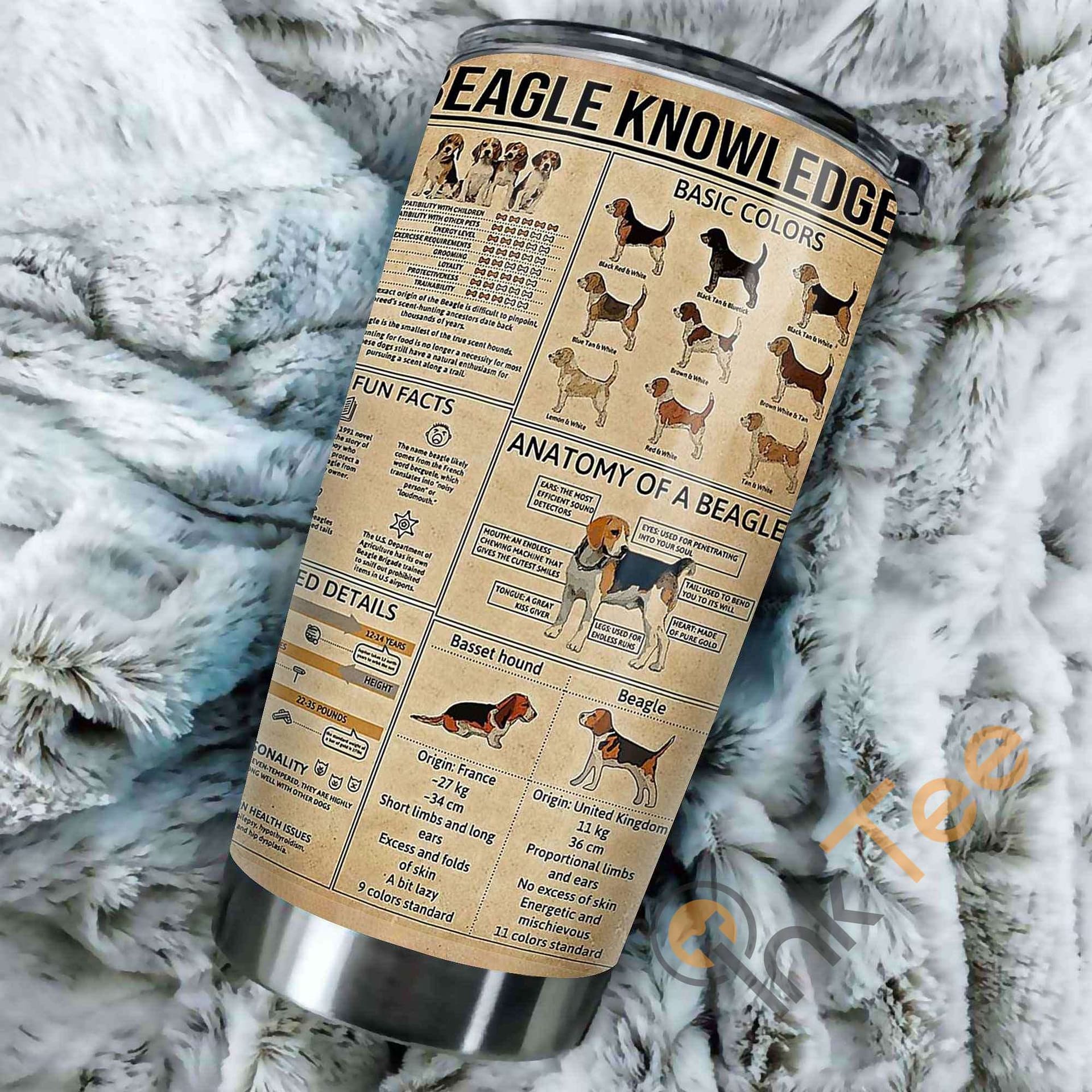 Beagle Knowledge Stainless Steel Tumbler