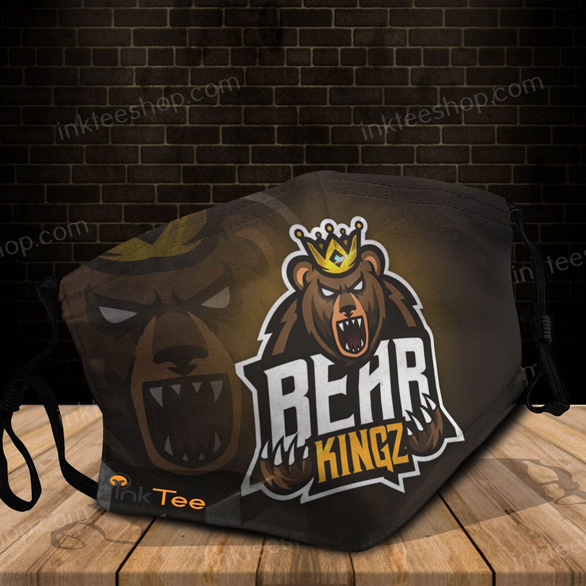 Bear King Mascot For Esports Fans Logo Face Mask