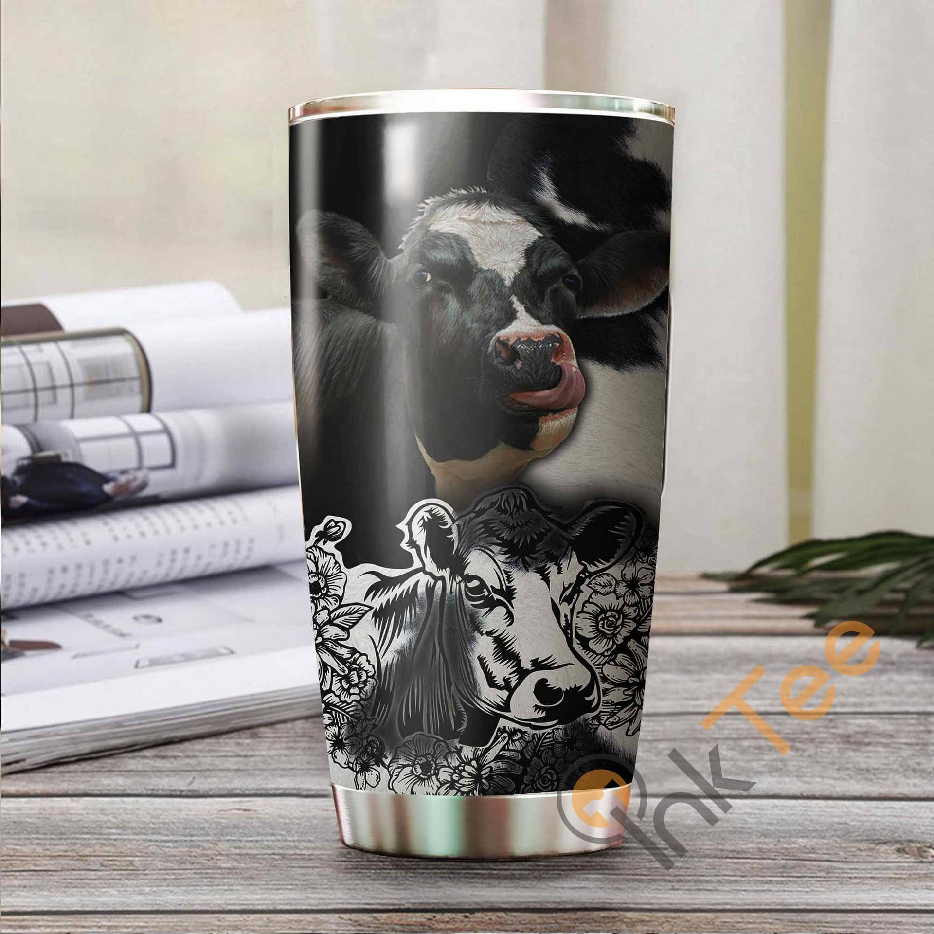 Beautiful Dairy Cow Stainless Steel Tumbler