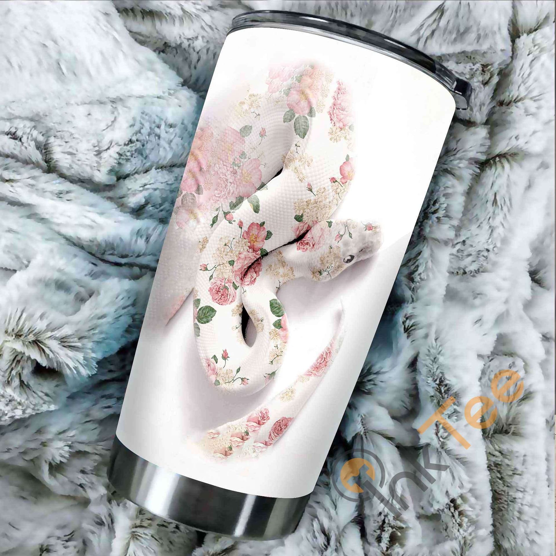Beautiful Floral Snake Stainless Steel Tumbler