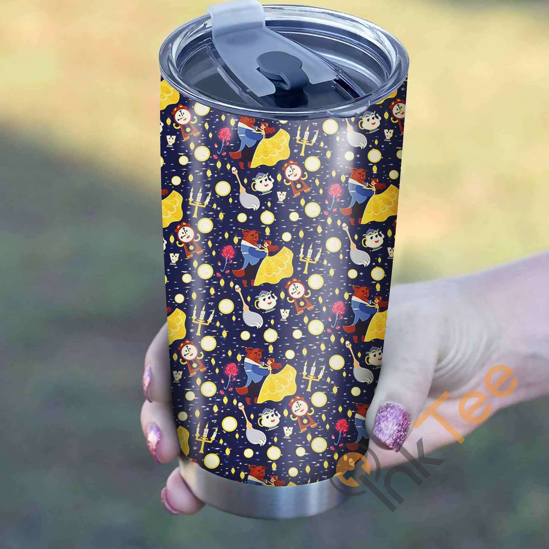 Beauty And The Beast Pattern Perfect Gift Stainless Steel Tumbler