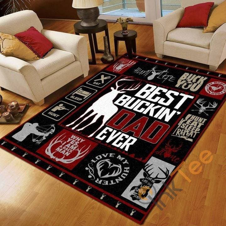 Best Buckin' Dad Ever Bedroom Gift For Hunting Gifts Husband Father's Day Rug