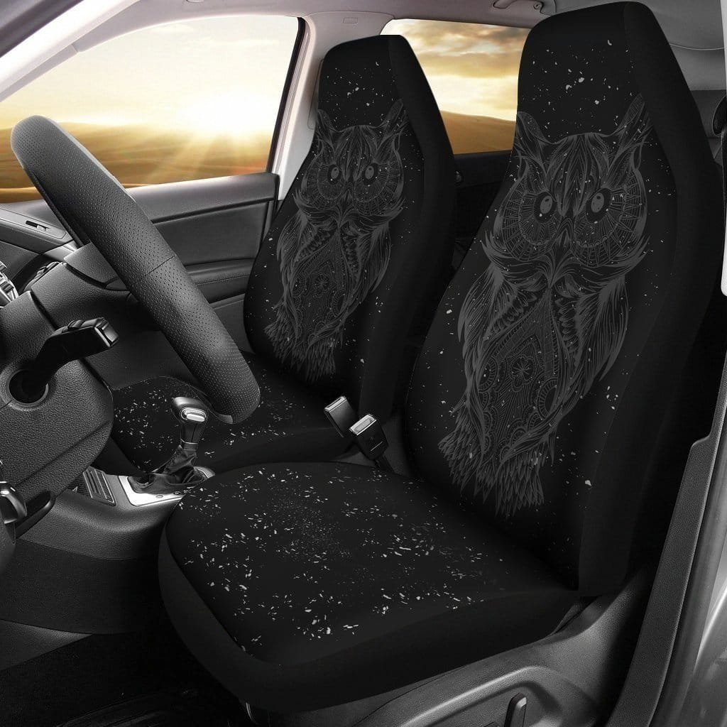 Black Owl For Fan Gift Sku 1482 Car Seat Covers