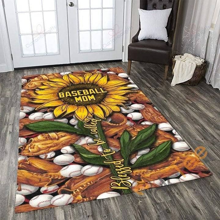 Bless To Be Call Basketball Mom Sunflower For Living Room Girl Home Decoration Rug