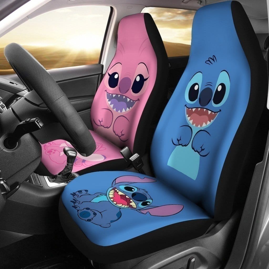 Blue And Pink Stitch For Fan Gift Sku 2247 Car Seat Covers