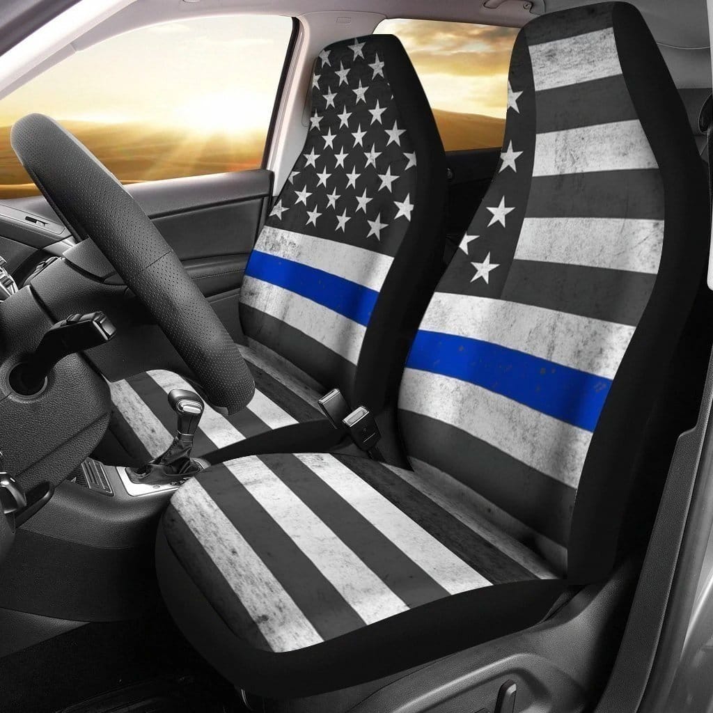 Blue Line Usa Flag For Fan Gift Sku 2226 Car Seat Covers