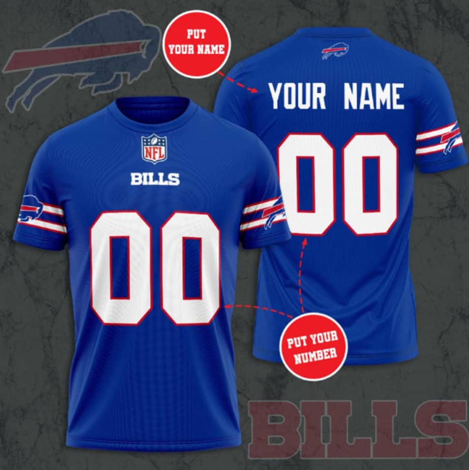 Buffalo Bills Custom Jersey Nfl Personalized 3D T-Shirts