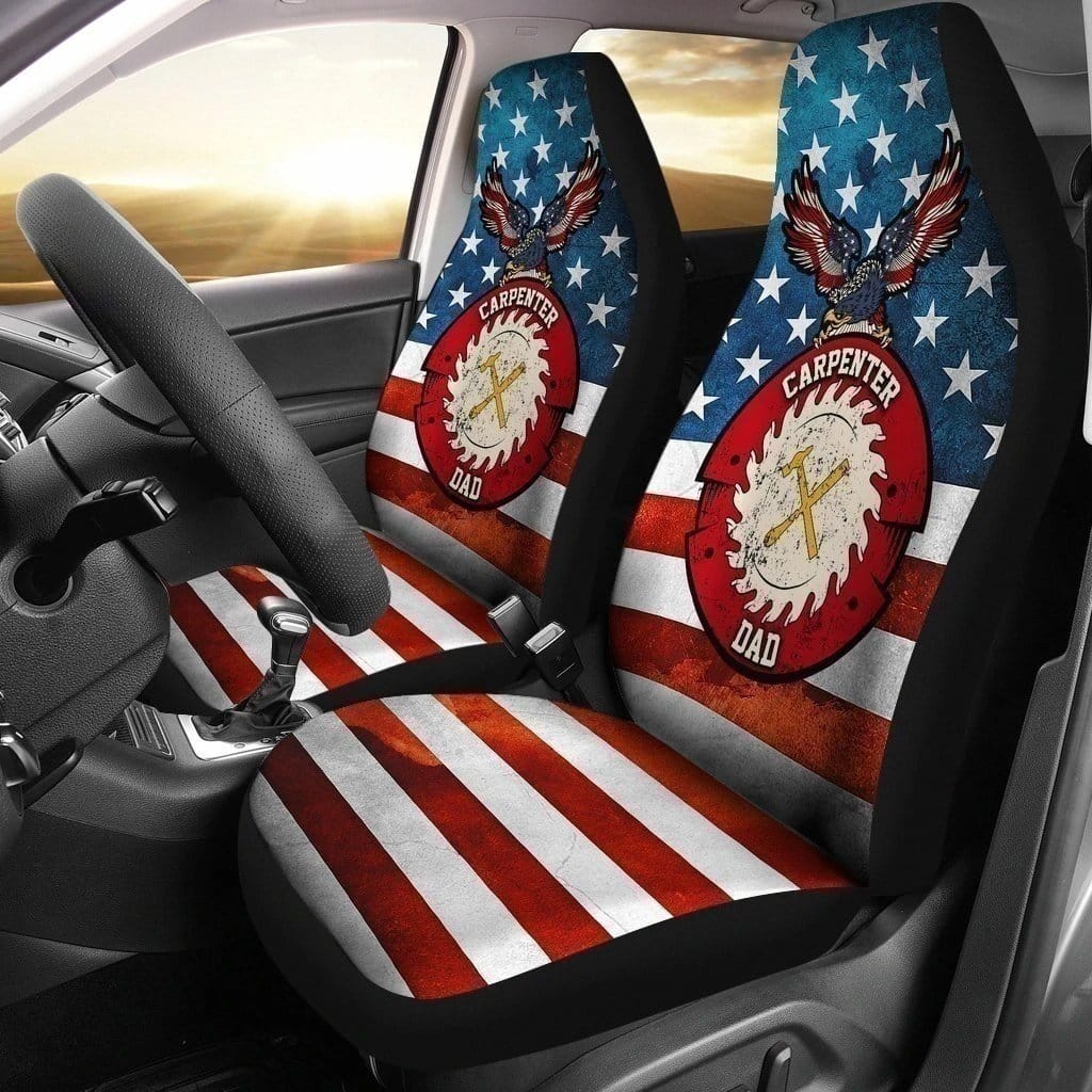 Carpenter Dad American Flag For Fan Gift Sku 1891 Car Seat Covers