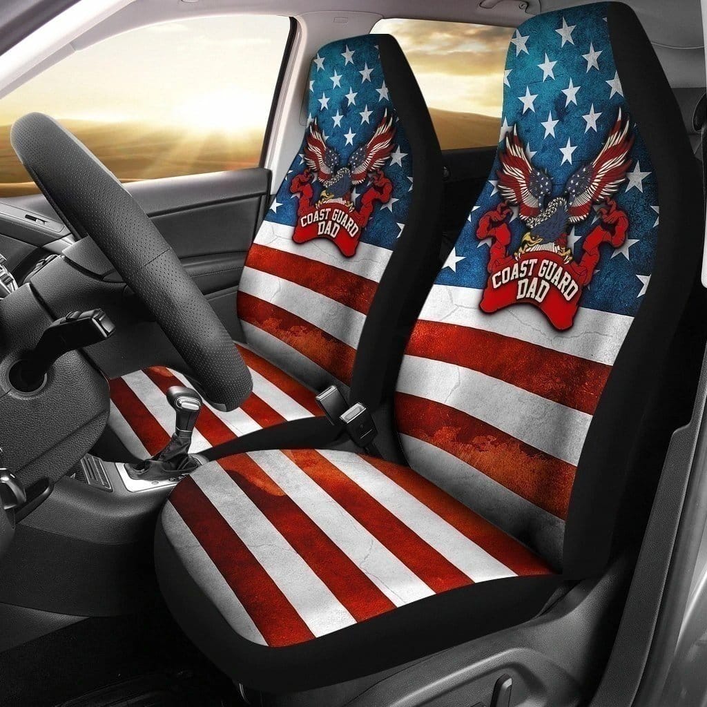 Coast Guard Dad American Flag For Fan Gift Sku 2730 Car Seat Covers