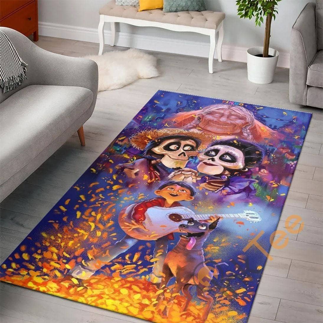 Coco Day Of The Dead Disney Movies Living Room Us Decor Floor Rug