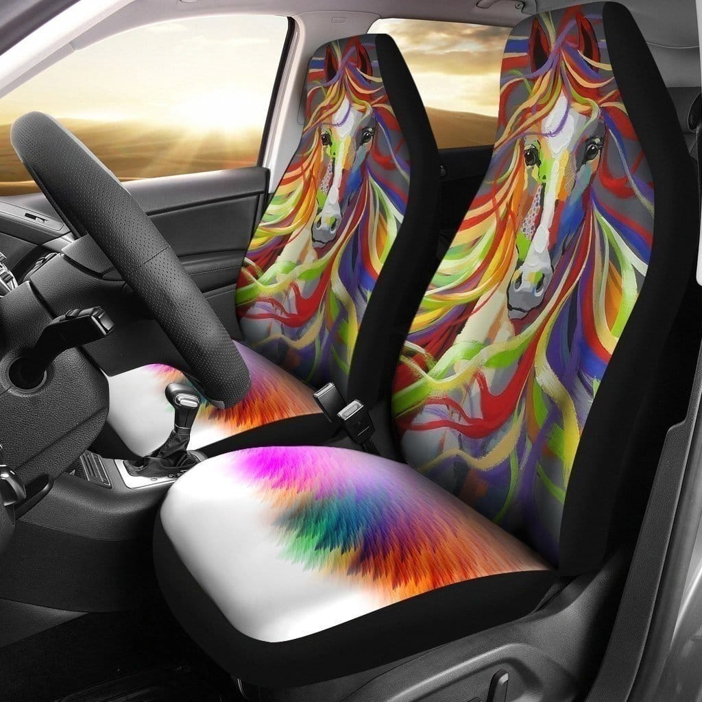 Colorful Horse For Fan Gift Sku 2810 Car Seat Covers