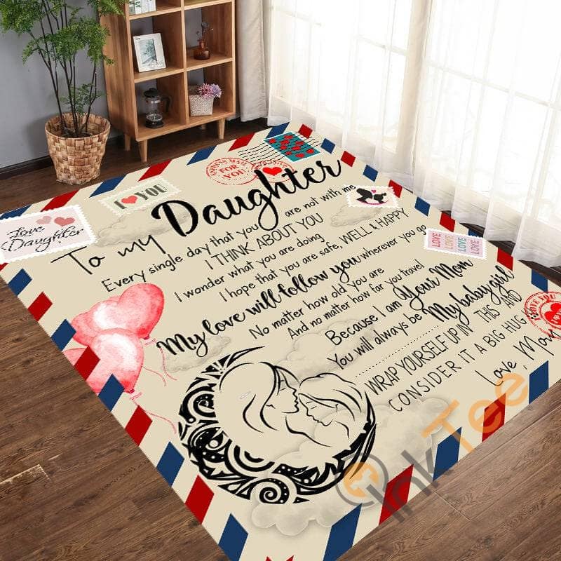 Customized To My Daughter Mom'S Letter Personalized Living Room Bedroom Outdoor Carpet Rug