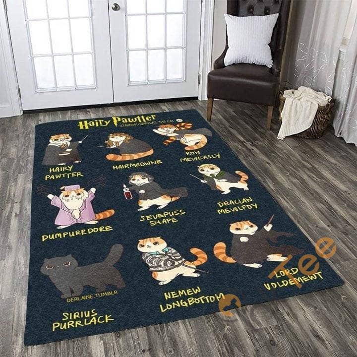 Cute Harry Potter Character In Cat Carpet Living Room Floor Decor Gift For Potter's Fan Pottercolection Rug