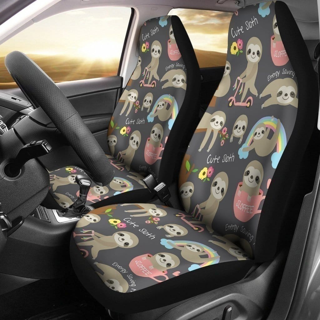 Cute Sloths Daily Activity Sloth For Fan Gift Sku 3081 Car Seat Covers