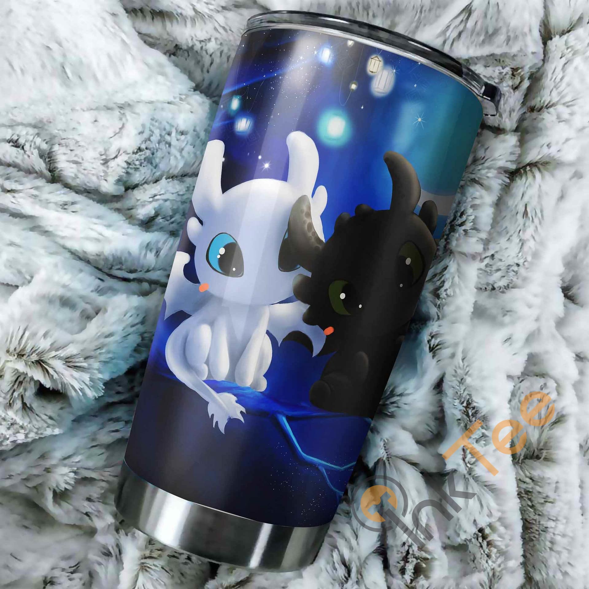 Cute Toothless And Light Fury In Night How To Train Your Dragon Perfect Gift Stainless Steel Tumbler