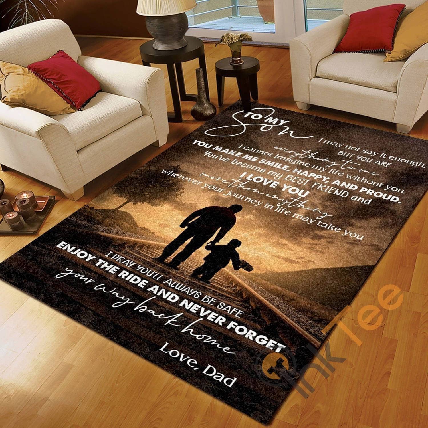 Dad To Son I Pray You'll Be Safe Bedroom Living Room Home Decoration Gift For Father's Day Rug