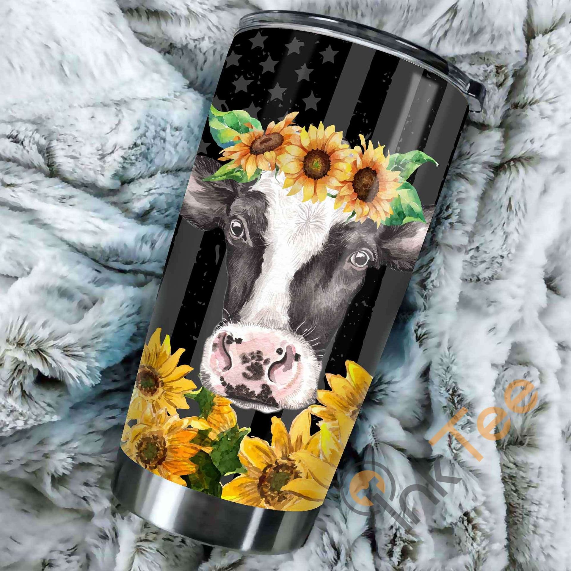 Dairy Cows And Flower Stainless Steel Tumbler