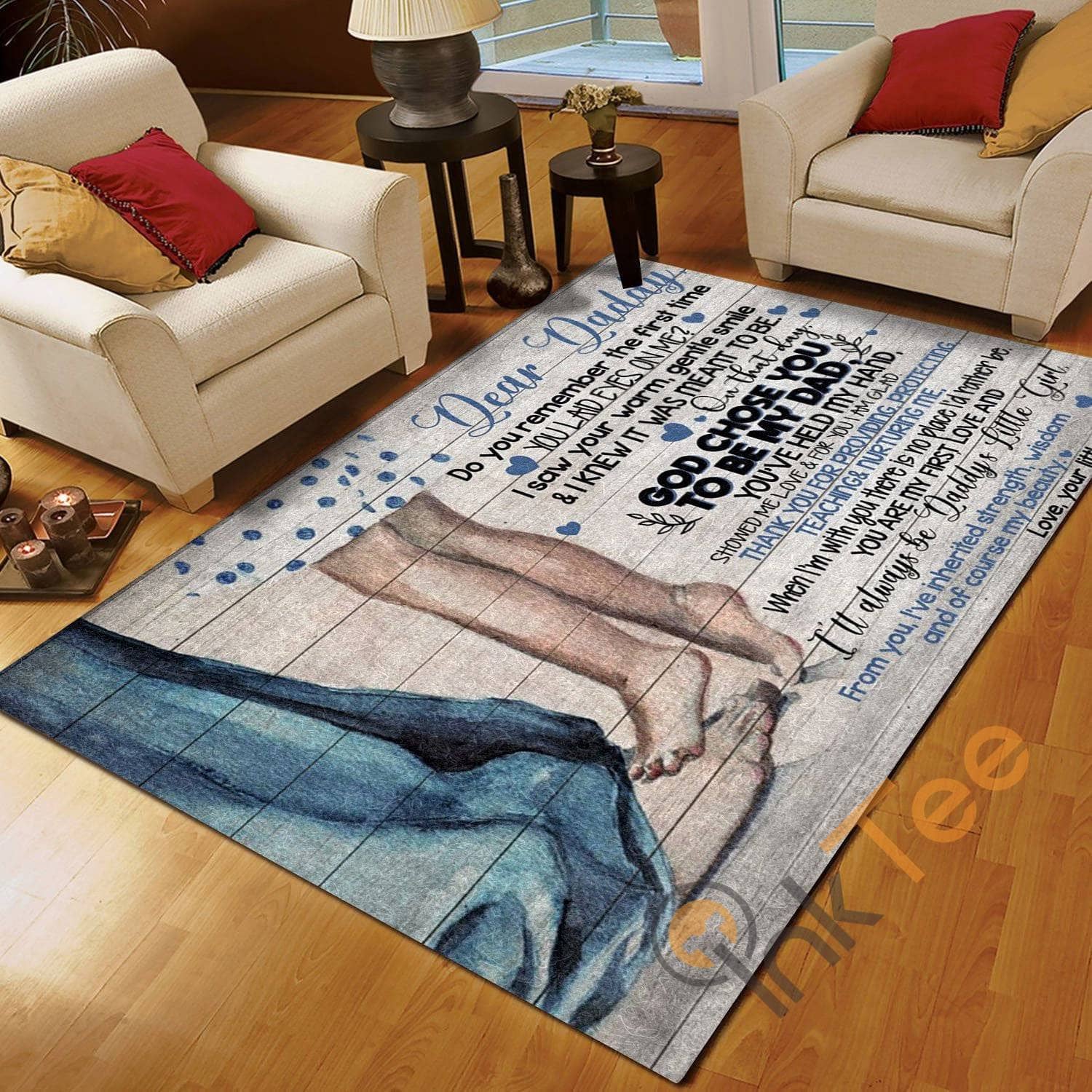 Daughter To Dad Dear Daddy Thank You For Being My Bedroom Home Decoration Gift Father's Day Rug