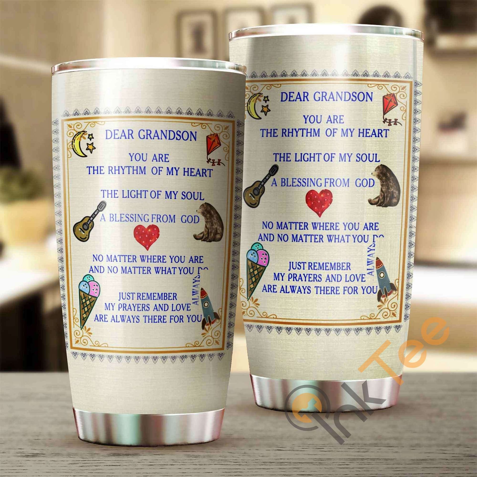 Dear Grandson You Are The Rhythm Of My Heart Amazon Best Seller Sku 2557 Stainless Steel Tumbler