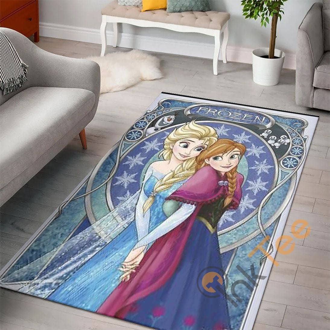 Elsa And Anna Disney Lovers Custom Living Room Lover Movies Rug