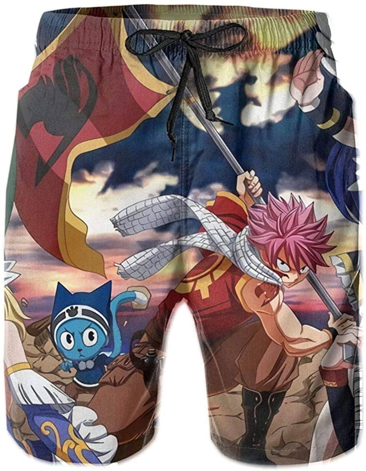 Fairy Tail Swim Trunks Anime Printed Quick Dry Sku 121 Shorts
