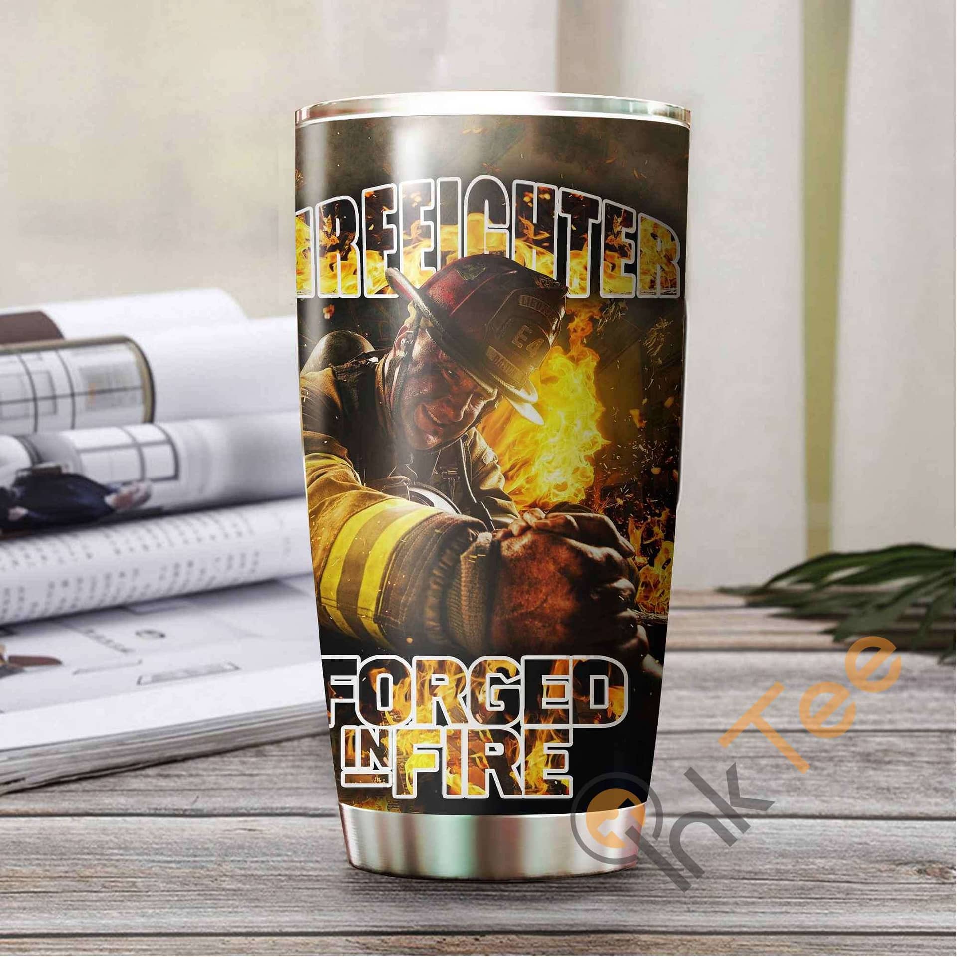 Firefighter ' Forged In Fire Amazon Best Seller Sku 3457 Stainless Steel Tumbler