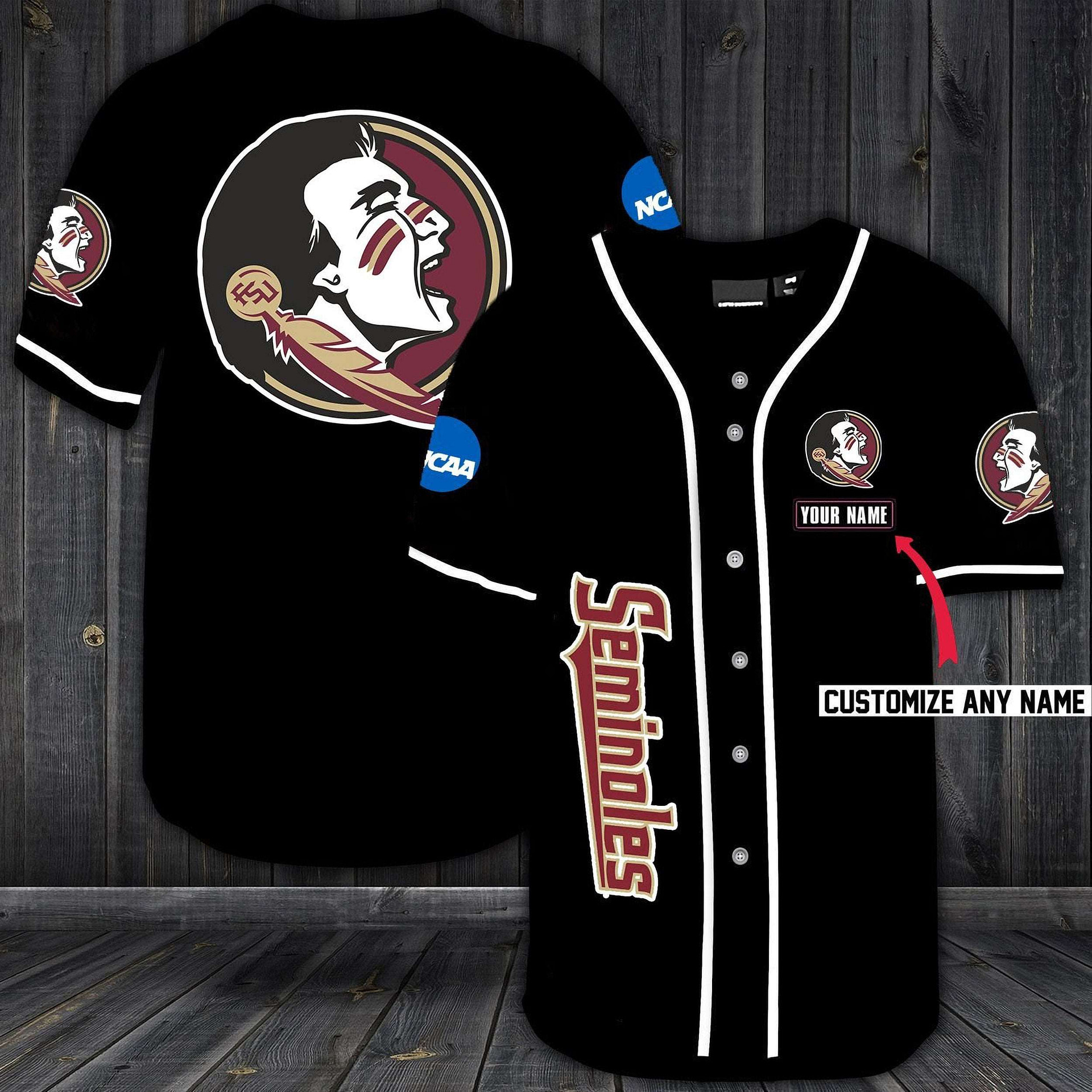 Florida State Seminoles Personalized Custom Name For You Baseball Jersey