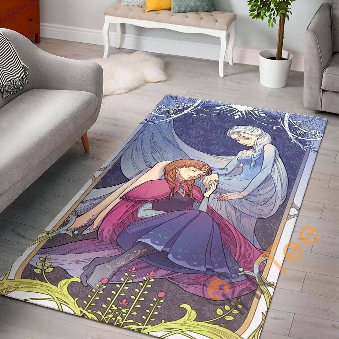 Frozen Disney Movies I Love You To For Living Room Bedroom Lover Rug