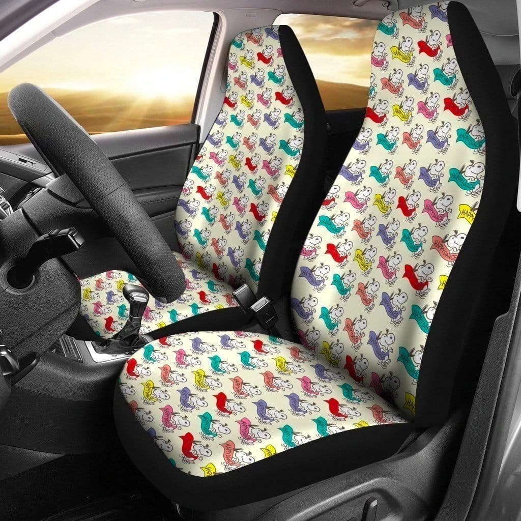 Funny Snoopy Happy Dance For Fan Gift Sku 1619 Car Seat Covers