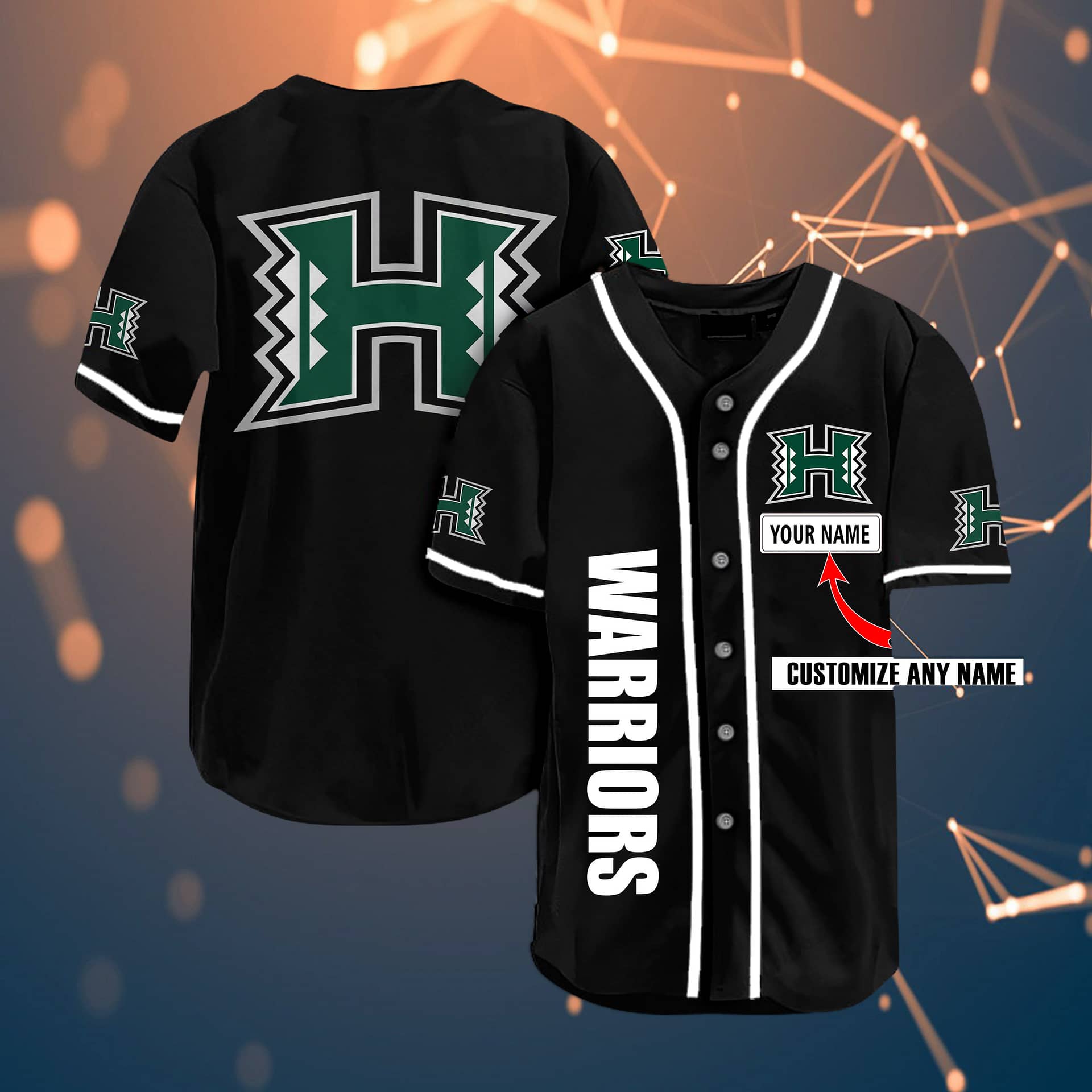 Hawaii Rainbow Warriors Personalized Name Fans Team Ncaa 3D Customization Gifts Baseball Jersey