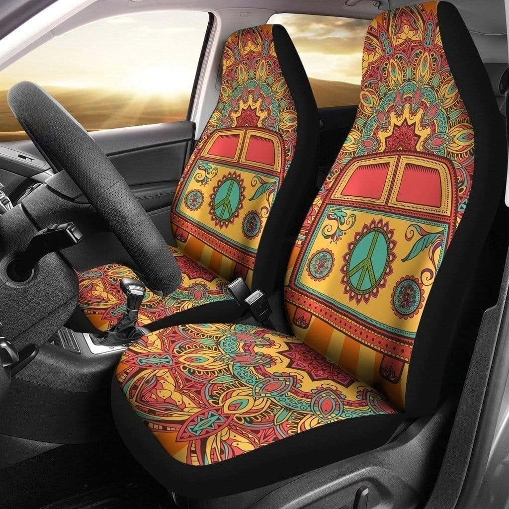 Hippie Van Colored For Fan Gift Sku 2177 Car Seat Covers