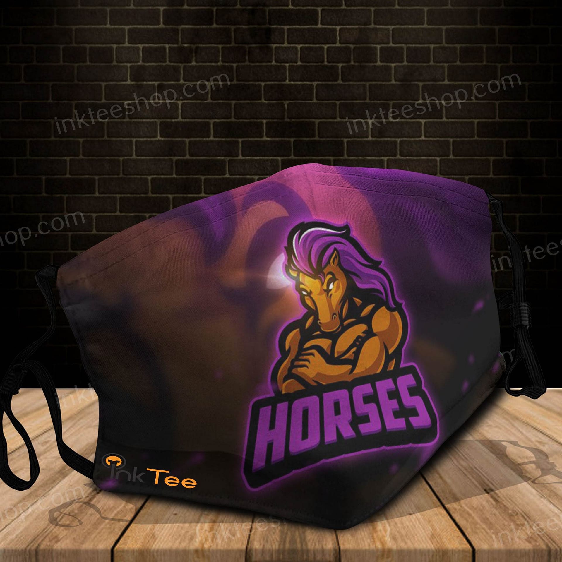Horses Mascot For Esports Fans Logo Face Mask