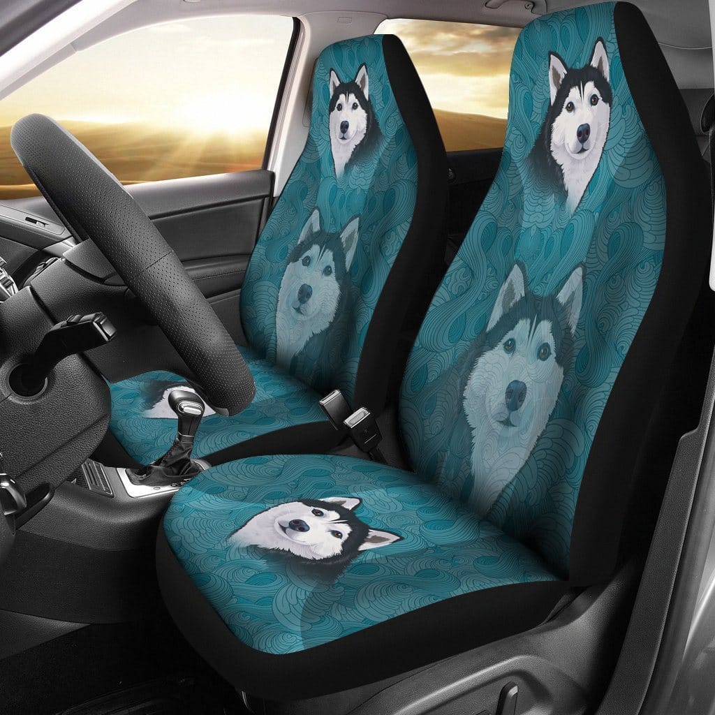 Husky Blue For Fan Gift Sku 1546 Car Seat Covers