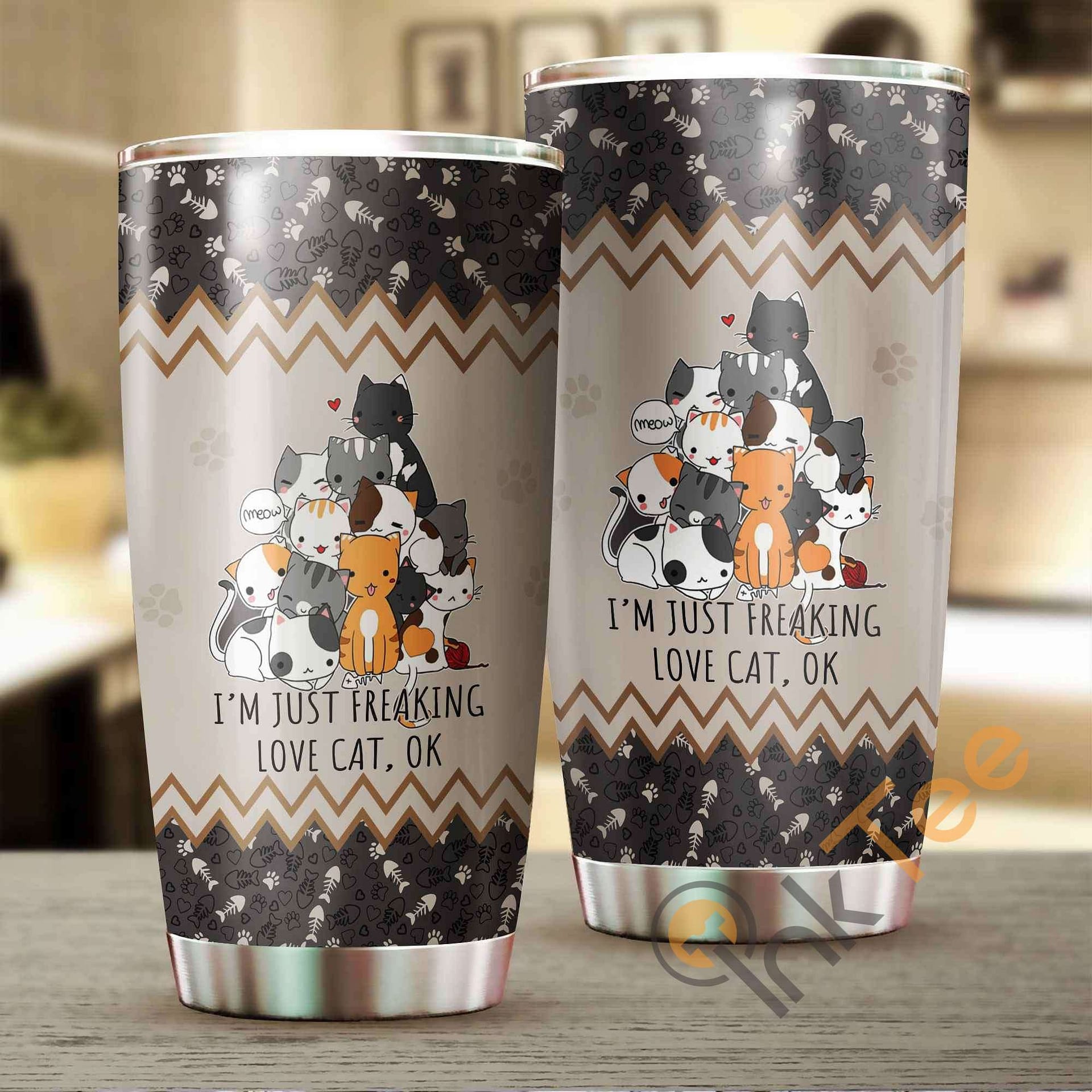 I'M Just Freaking Love Cats Amazon Best Seller Sku 3260 Stainless Steel Tumbler