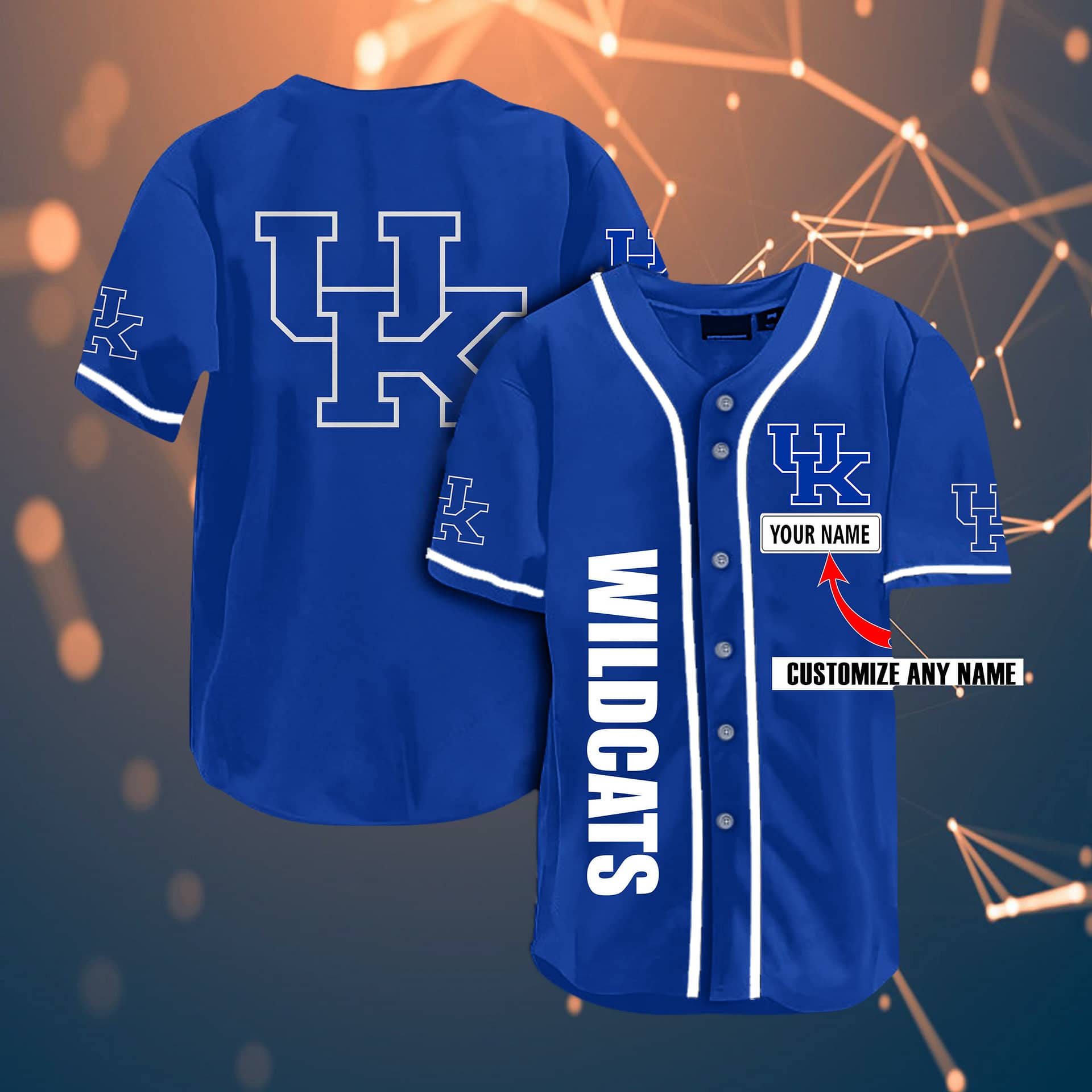 Kentucky Wildcats Personalized Name Ncaa Fans Team 3D Customization Gifts Baseball Jersey