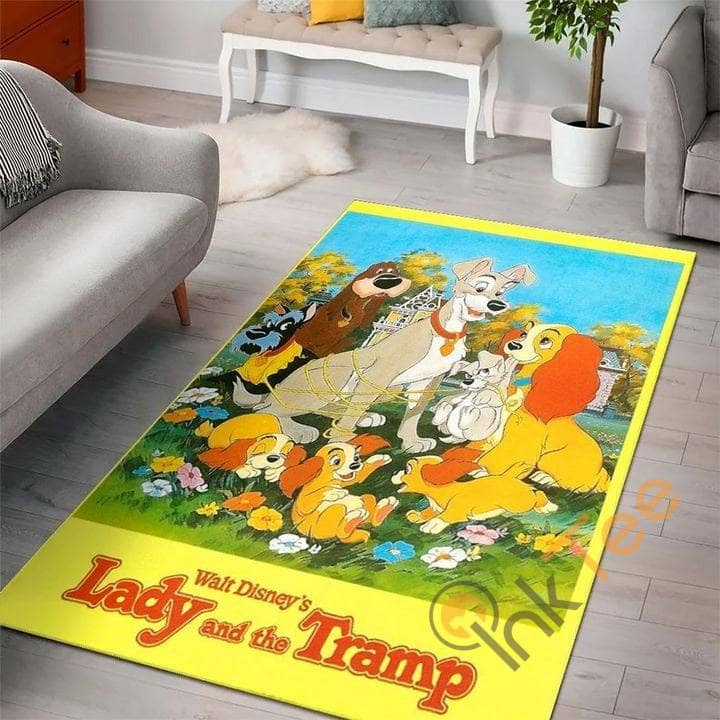 Lady And The Tramp Disney Bedroom Lover Comfortable Soft Floor Decor Movies Rug