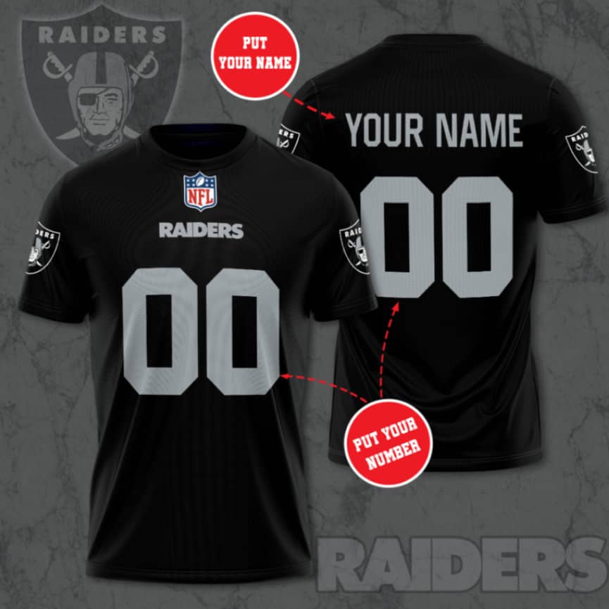 Las Vegas Raiders Custom Jersey Nfl Personalized 3D T-Shirts