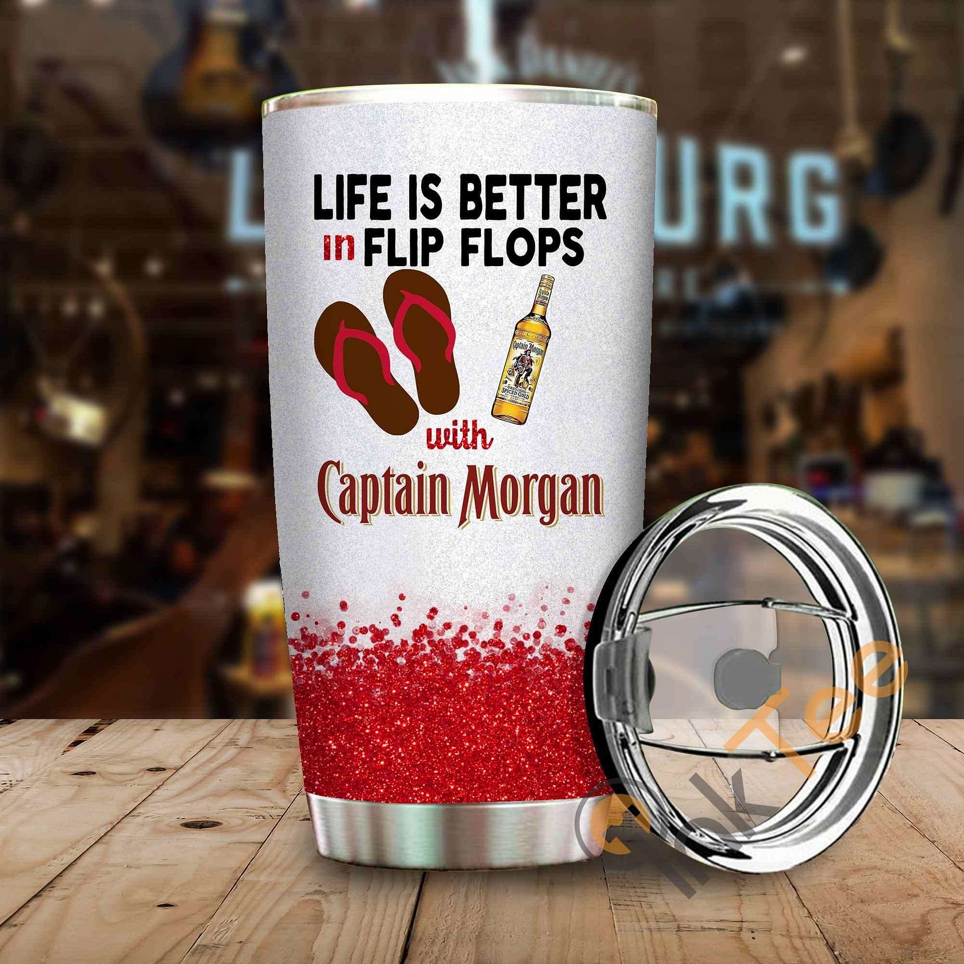 Life Is Better In Flip Flops With Captain Morgan Amazon Best Seller Sku 3900 Stainless Steel Tumbler