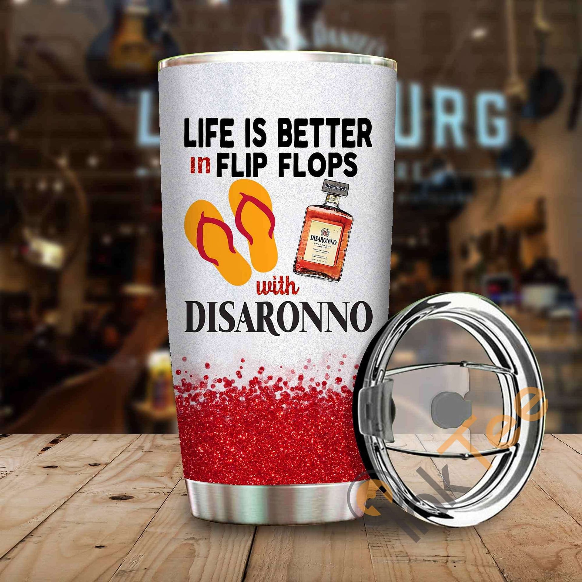 Life Is Better In Flip Flops With Disaronno Amazon Best Seller Sku 3952 Stainless Steel Tumbler