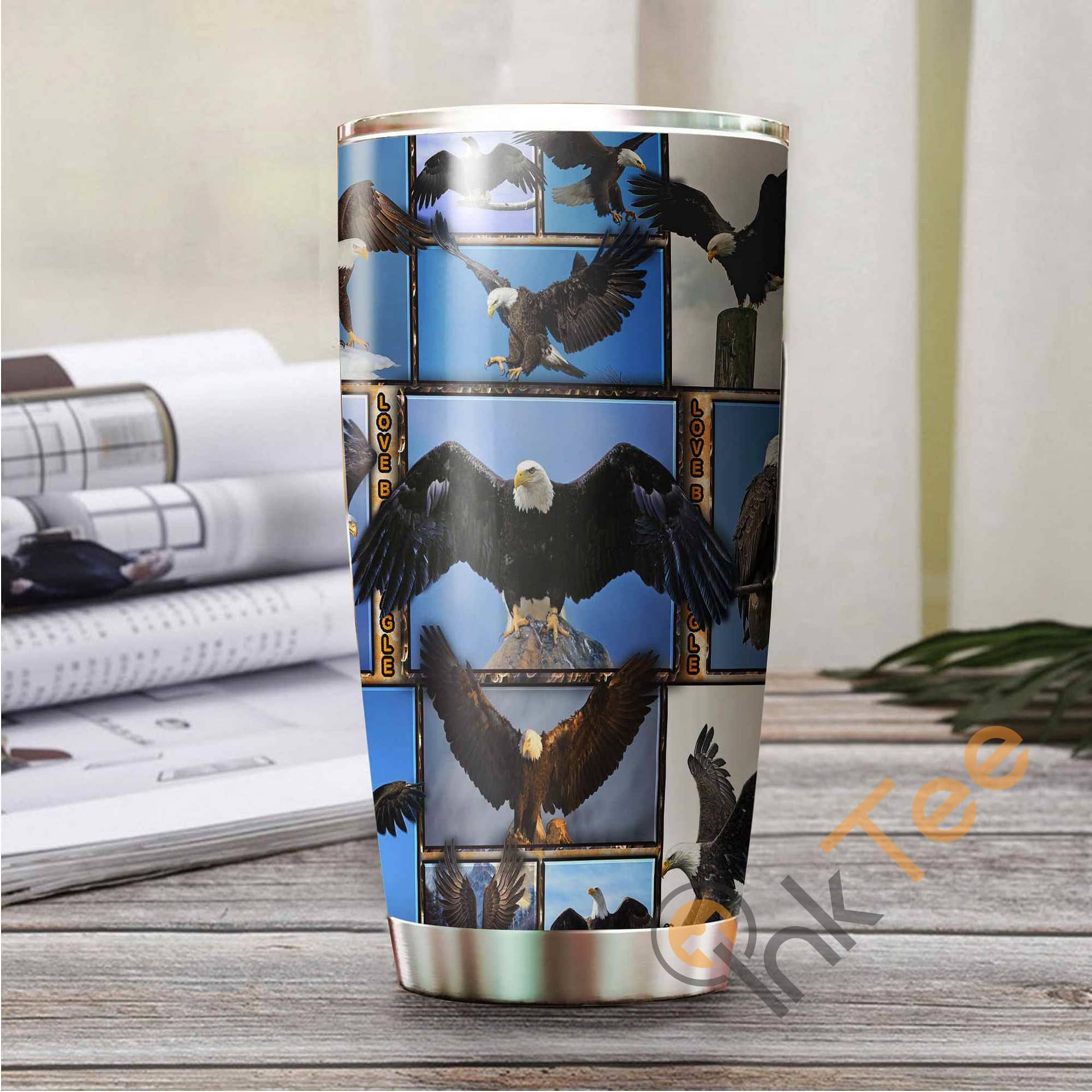 Love Bald Eagle Stainless Steel Tumbler