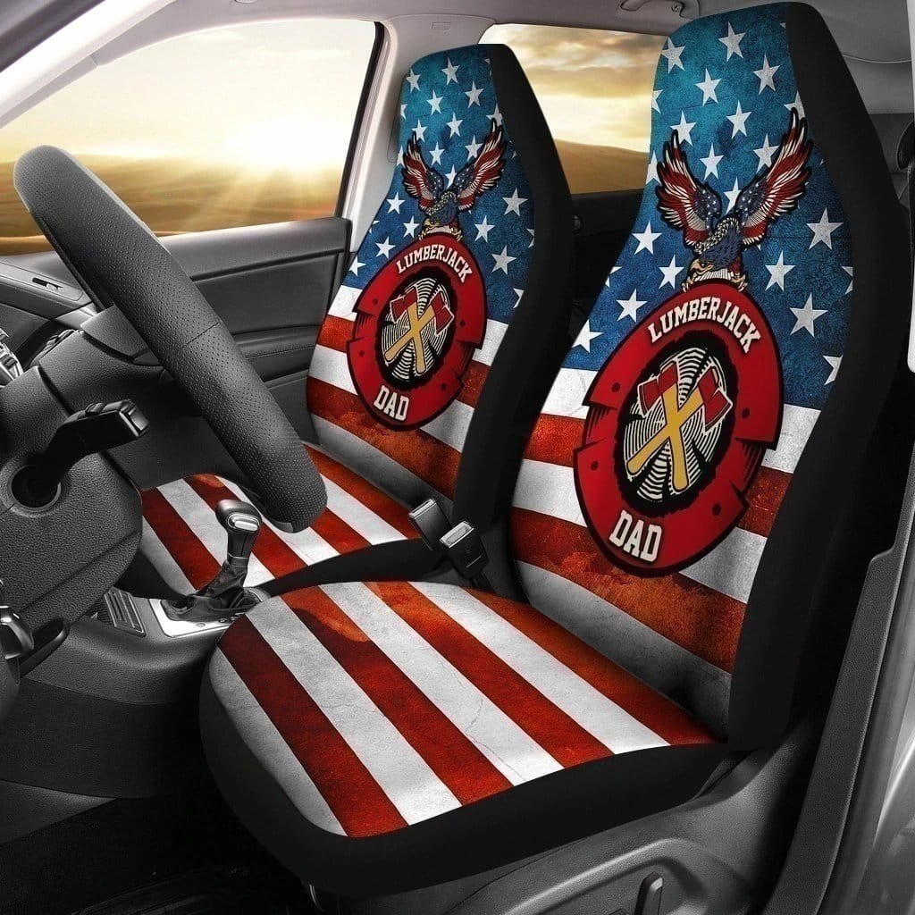 Lumberjack Dad American Flag For Fan Gift Sku 2115 Car Seat Covers